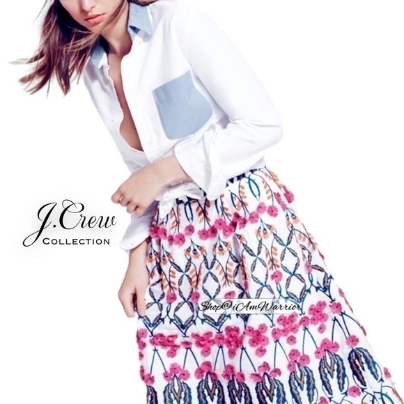 J.Crew Collection 3D embroidered floral trellis a-line skirt *shop@iamwarrior - Picture 3 of 14